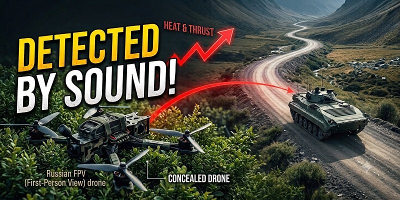 Russian FPV (First-Person View) drone detected enemy tank using sound